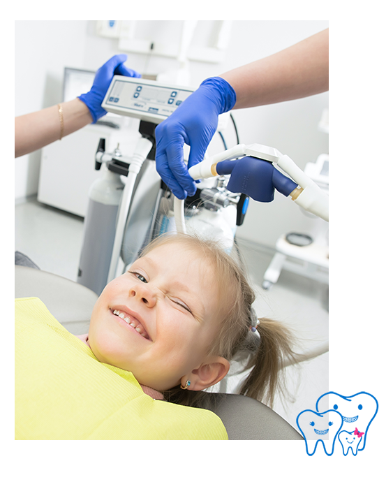 Child receiving dental care